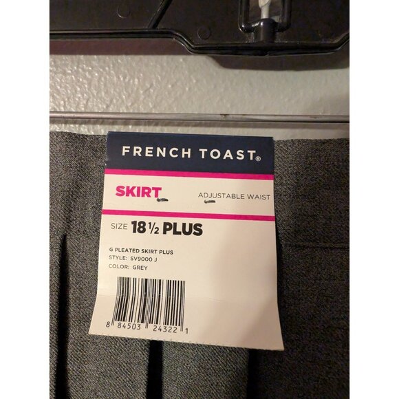French Toast Gray Pleated Skirt 18.5 Plus Adjustable Waist School Uniform - Picture 3 of 5